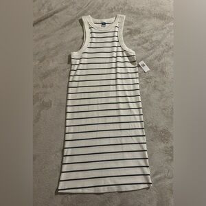 Old Navy medium blue and white stripe dress